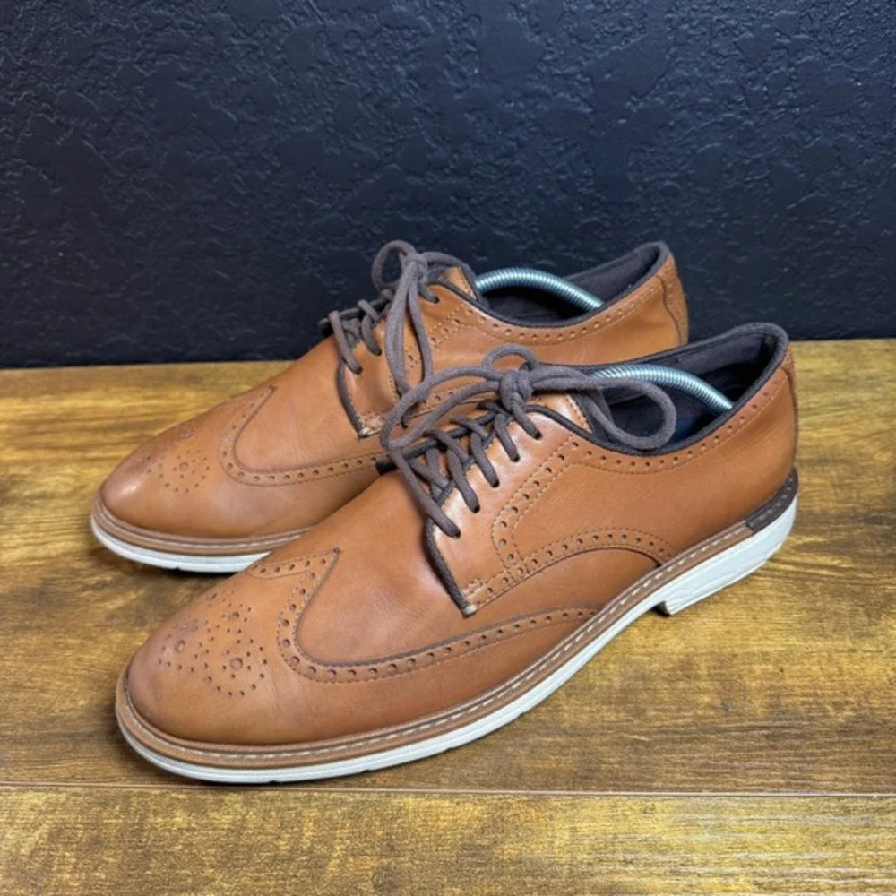 Cole‎ Haan Grand Series C34120 Tan Leather Wingtip Oxford Mens 10M